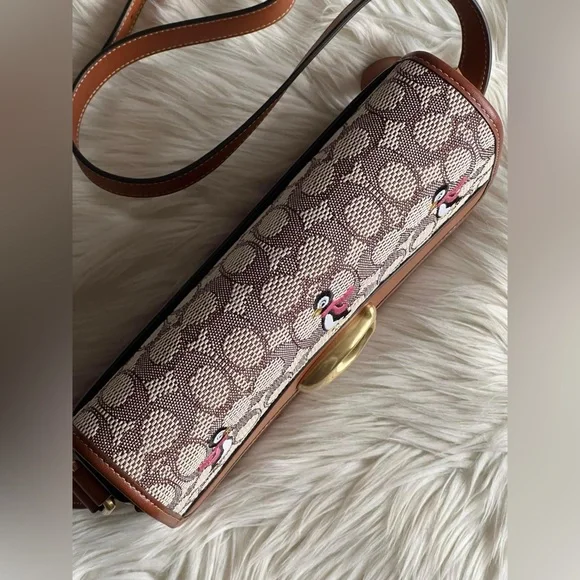 💰SOLD-C7935 - Coach Studio Shoulder Bag in Signature Jacquard with Penguin Motif - Picture 9 of 14